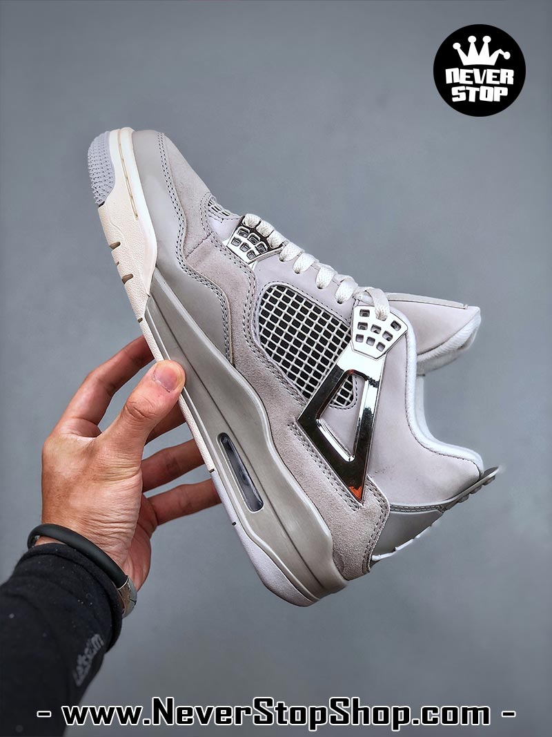 Giày thể thao Nike Air Jordan 4 Xám Trắng hàng đẹp siêu cấp like auth replica 1:1 giá rẻ tại NeverStop Sneaker Shop Quận 3 HCM