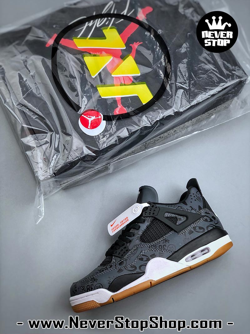 Giày thể thao Nike Air Jordan 4 Xám Đen hàng đẹp siêu cấp like auth replica 1:1 giá rẻ tại NeverStop Sneaker Shop Quận 3 HCM