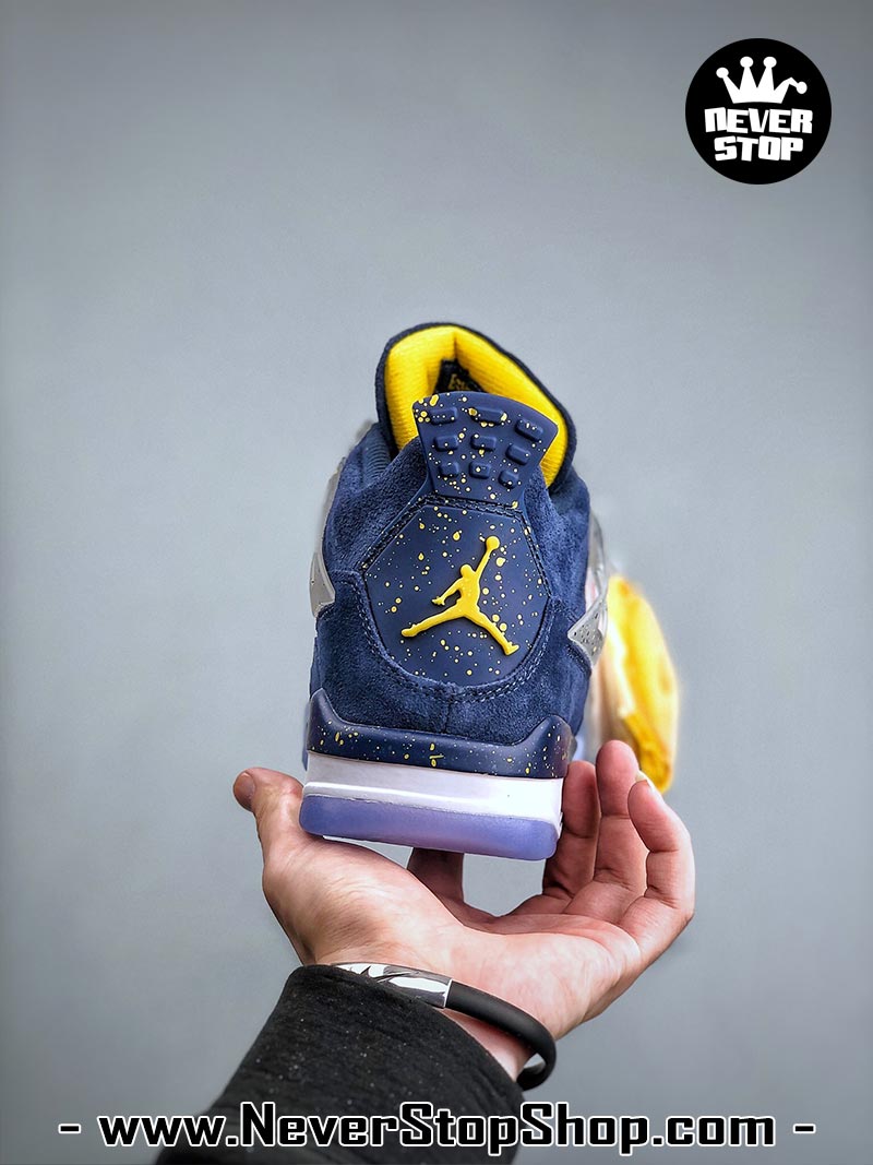 Giày thể thao Nike Air Jordan 4 Xanh Dương Vàng hàng đẹp siêu cấp like auth replica 1:1 giá rẻ tại NeverStop Sneaker Shop Quận 3 HCM