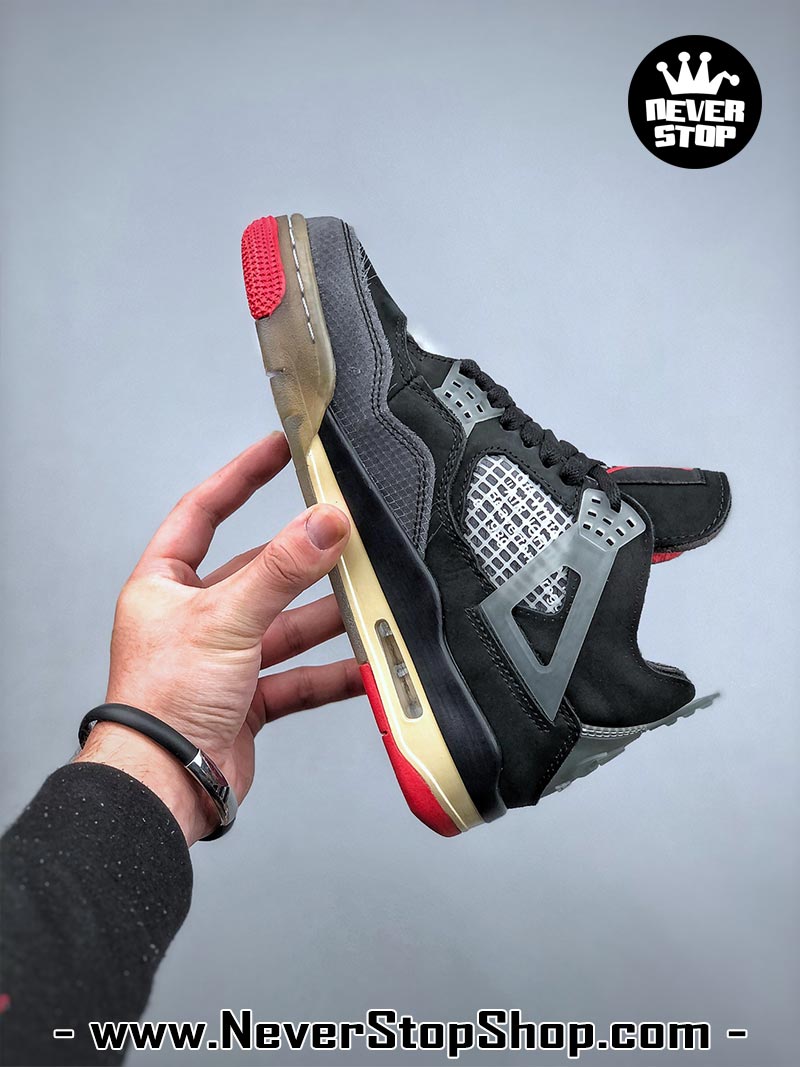 Giày thể thao Nike Air Jordan 4 Đen Đỏ hàng đẹp siêu cấp like auth replica 1:1 giá rẻ tại NeverStop Sneaker Shop Quận 3 HCM