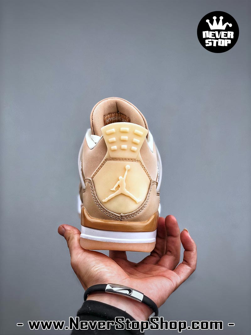 Giày thể thao Nike Air Jordan 4 Nâu Trắng hàng đẹp siêu cấp like auth replica 1:1 giá rẻ tại NeverStop Sneaker Shop Quận 3 HCM