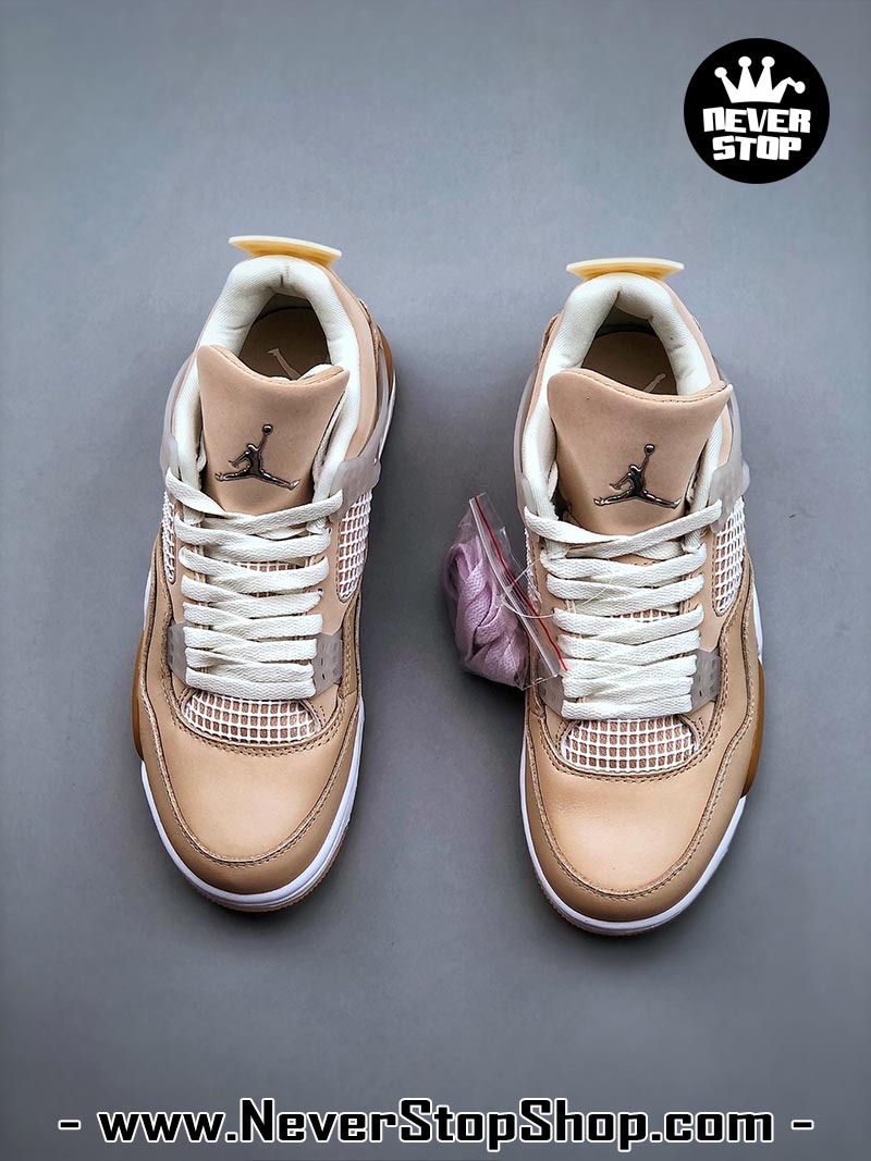 Giày thể thao Nike Air Jordan 4 Nâu Trắng hàng đẹp siêu cấp like auth replica 1:1 giá rẻ tại NeverStop Sneaker Shop Quận 3 HCM