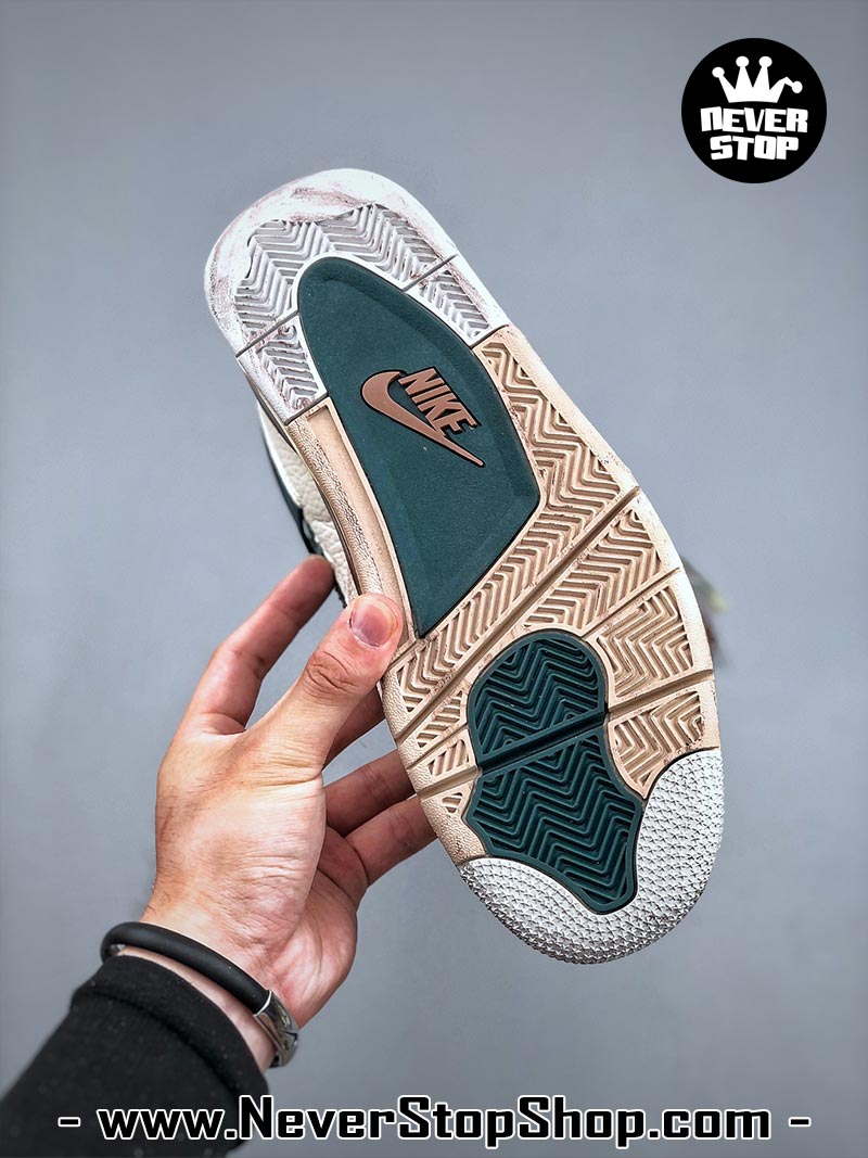 Giày thể thao Nike Air Jordan 4 Nâu Xanh Dương hàng đẹp siêu cấp like auth replica 1:1 giá rẻ tại NeverStop Sneaker Shop Quận 3 HCM
