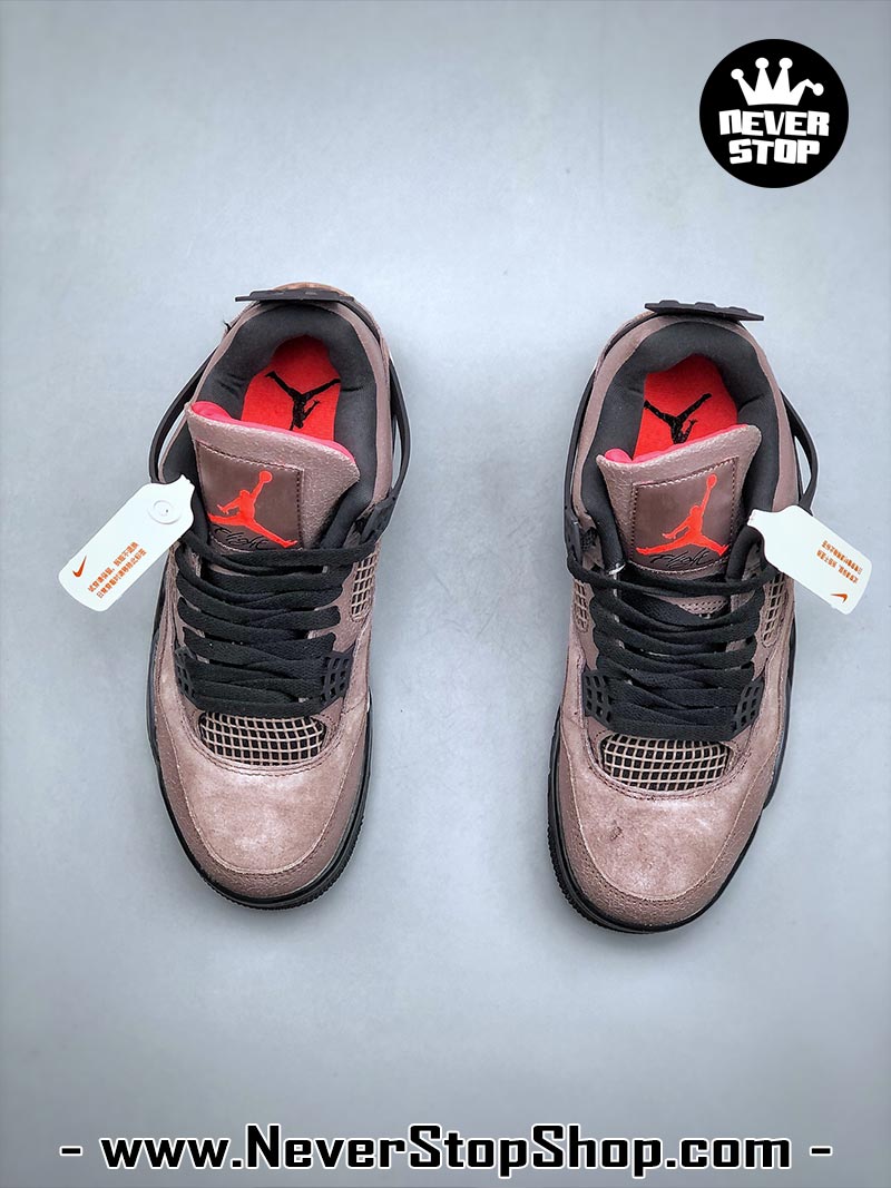 Giày thể thao Nike Air Jordan 4 Nâu Đen hàng đẹp siêu cấp like auth replica 1:1 giá rẻ tại NeverStop Sneaker Shop Quận 3 HCM