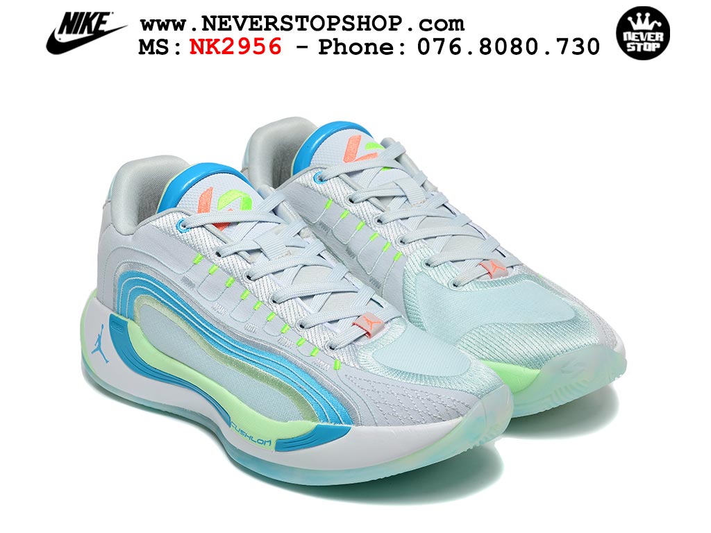 Giày bóng rổ NIKE JORDAN LUKA 4 LASER BLUE cổ thấp chuyên outdoor indoor, bản Replica 1:1 best quality like auth chất lượng tốt nhất tại NeverStop Sneaker Shop HCM Giày bóng rổ Nike Jordan Luka 4 Xám Xanh nam nữ hàng đẹp chuẩn best quality batch rep 1:1 như chính hãng real giá rẻ tại NeverStop Sneaker Shop HCM