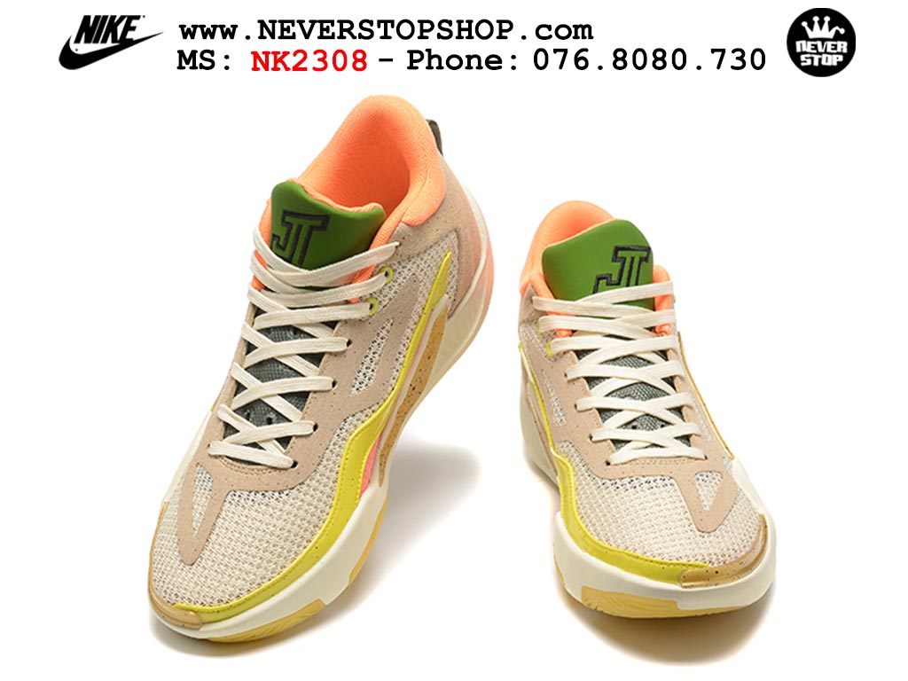 Giày bóng rổ nam Nike Jordan Tatum 1 JT 1 Trắng Nâu hàng đẹp siêu cấp replica 1:1 giá rẻ tại NeverStop Sneaker Shop Hồ Chí Minh