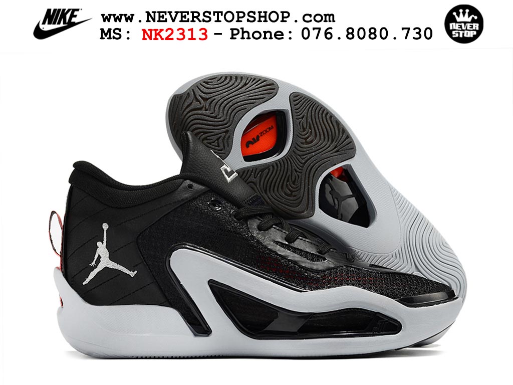 Giày bóng rổ nam Nike Jordan Tatum 1 JT 1 Đen Trắng hàng đẹp siêu cấp replica 1:1 giá rẻ tại NeverStop Sneaker Shop Hồ Chí Minh