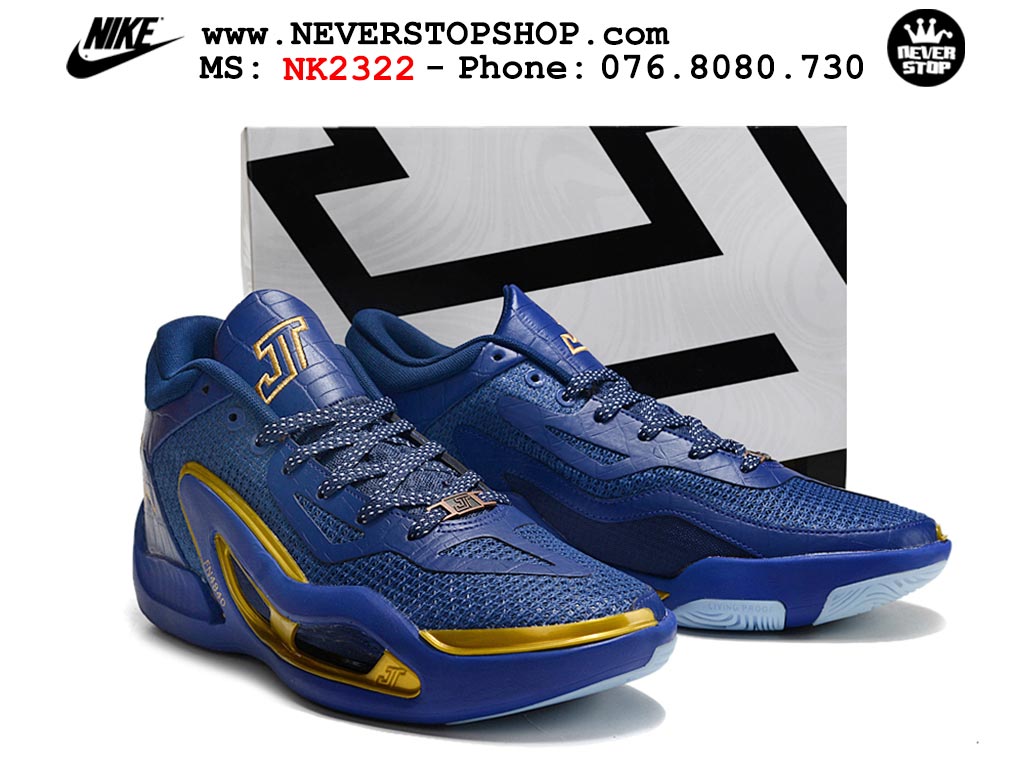 Giày bóng rổ nam Nike Jordan Tatum 1 JT 1 Xanh Dương Vàng hàng đẹp siêu cấp replica 1:1 giá rẻ tại NeverStop Sneaker Shop Hồ Chí Minh