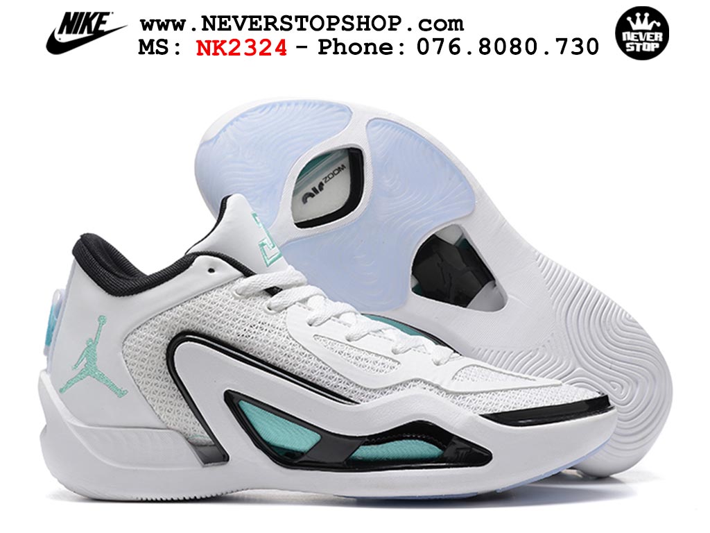 Giày bóng rổ nam Nike Jordan Tatum 1 JT 1 Trắng Xanh hàng đẹp siêu cấp replica 1:1 giá rẻ tại NeverStop Sneaker Shop Hồ Chí Minh