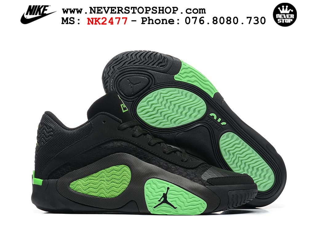 Giày bóng rổ nam Nike Jordan Tatum 2 JT 2 Đen Xanh Lá hàng đẹp siêu cấp replica 1:1 best quality giá rẻ tại NeverStop Sneaker Shop Hồ Chí Minh