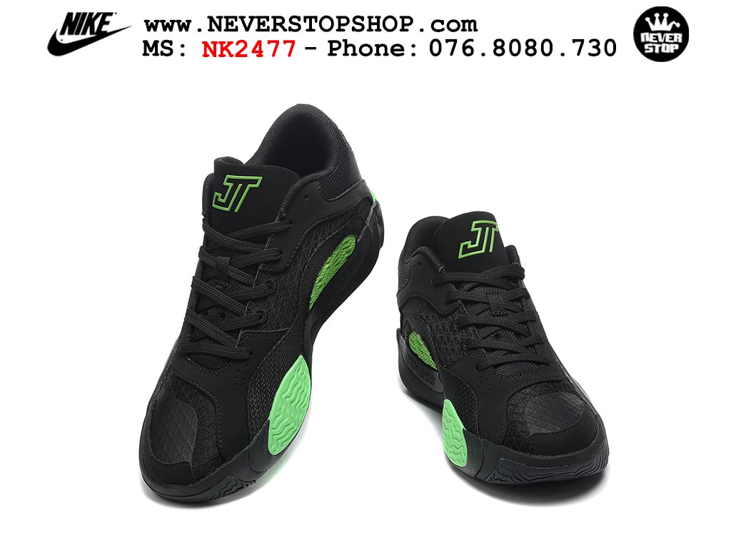 Giày bóng rổ nam Nike Jordan Tatum 2 JT 2 Đen Xanh Lá hàng đẹp siêu cấp replica 1:1 best quality giá rẻ tại NeverStop Sneaker Shop Hồ Chí Minh