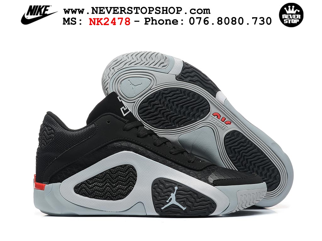 Giày bóng rổ nam Nike Jordan Tatum 2 JT 2 Đen Xám hàng đẹp siêu cấp replica 1:1 best quality giá rẻ tại NeverStop Sneaker Shop Hồ Chí Minh