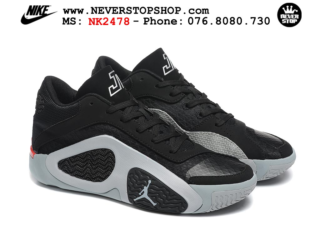 Giày bóng rổ nam Nike Jordan Tatum 2 JT 2 Đen Xám hàng đẹp siêu cấp replica 1:1 best quality giá rẻ tại NeverStop Sneaker Shop Hồ Chí Minh