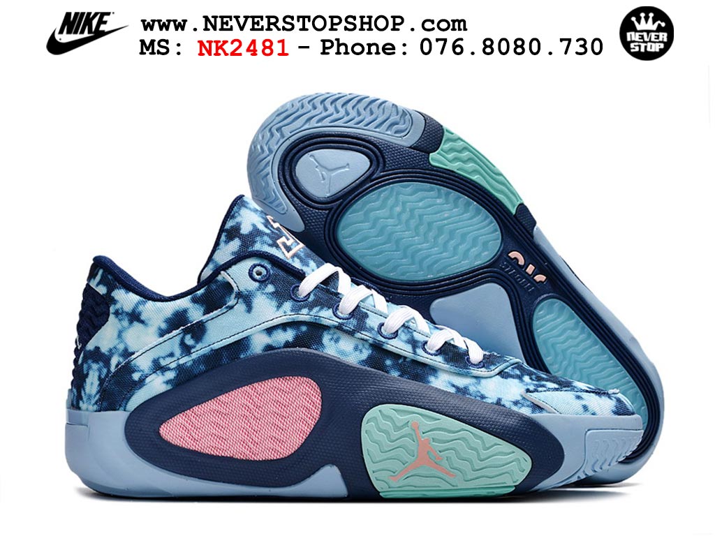 Giày bóng rổ nam Nike Jordan Tatum 2 JT 2 Xanh Dương Hồng hàng đẹp siêu cấp replica 1:1 best quality giá rẻ tại NeverStop Sneaker Shop Hồ Chí Minh