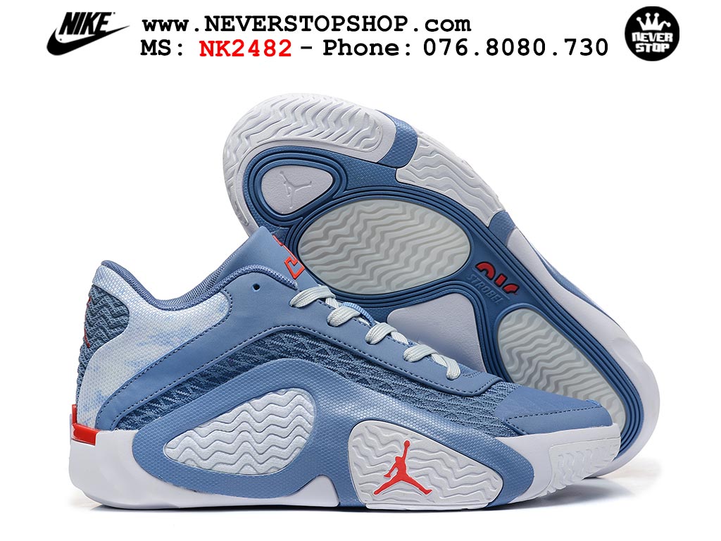 Giày bóng rổ nam Nike Jordan Tatum 2 JT 2 Xanh Dương Xám hàng đẹp siêu cấp replica 1:1 best quality giá rẻ tại NeverStop Sneaker Shop Hồ Chí Minh