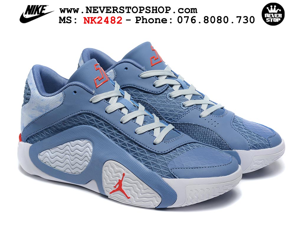 Giày bóng rổ nam Nike Jordan Tatum 2 JT 2 Xanh Dương Xám hàng đẹp siêu cấp replica 1:1 best quality giá rẻ tại NeverStop Sneaker Shop Hồ Chí Minh