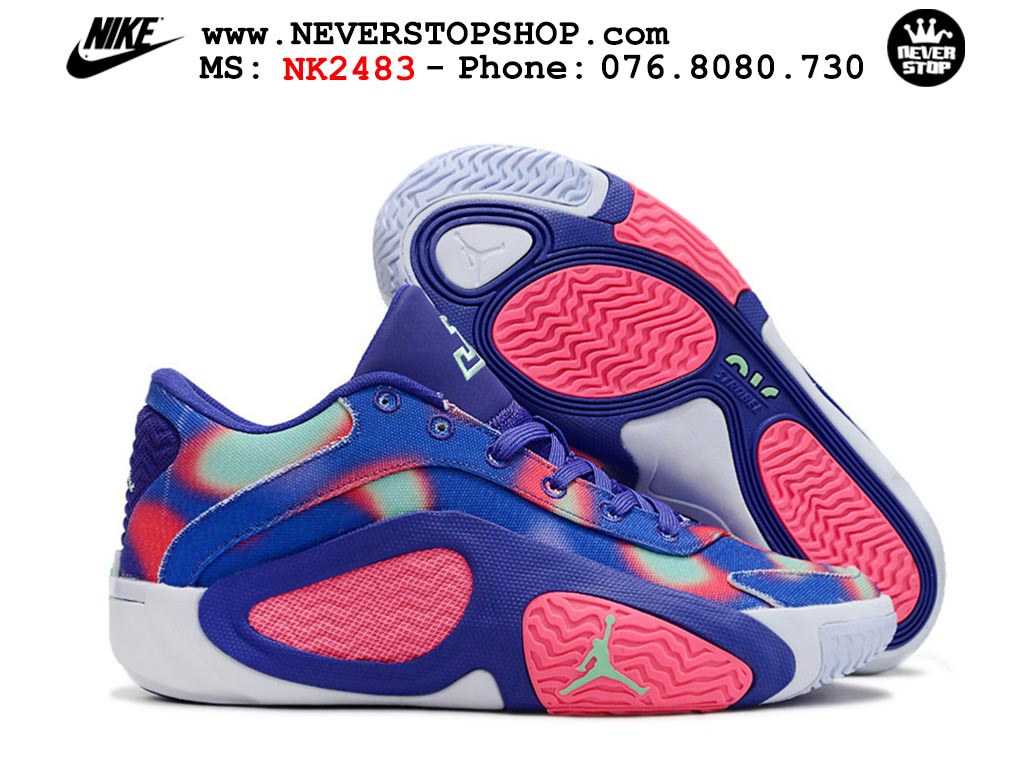 Giày bóng rổ nam Nike Jordan Tatum 2 JT 2 Xanh Dương Hồng hàng đẹp siêu cấp replica 1:1 best quality giá rẻ tại NeverStop Sneaker Shop Hồ Chí Minh