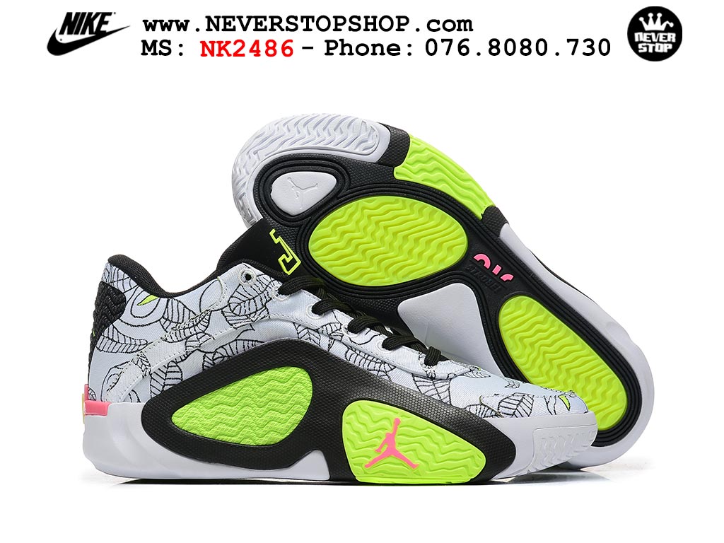 Giày bóng rổ nam Nike Jordan Tatum 2 JT 2 Trắng Xanh Lá hàng đẹp siêu cấp replica 1:1 best quality giá rẻ tại NeverStop Sneaker Shop Hồ Chí Minh