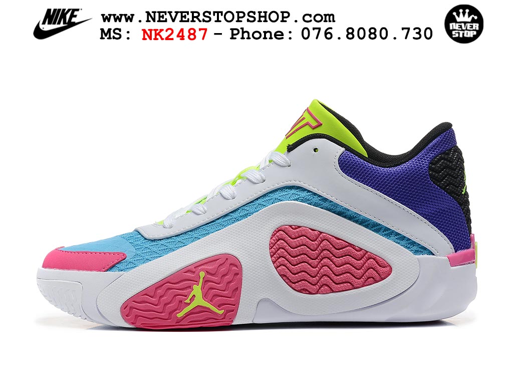 Giày bóng rổ nam Nike Jordan Tatum 2 JT 2 Hồng Xanh hàng đẹp siêu cấp replica 1:1 best quality giá rẻ tại NeverStop Sneaker Shop Hồ Chí Minh