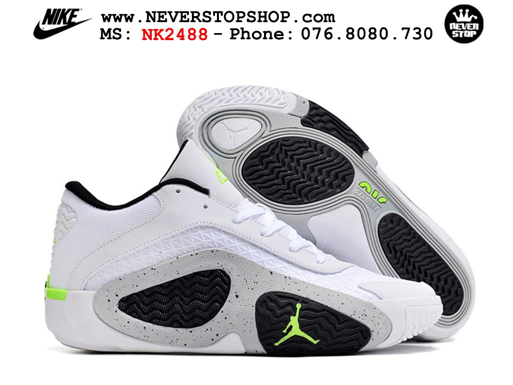 Giày bóng rổ nam Nike Jordan Tatum 2 JT 2 Trắng Đen hàng đẹp siêu cấp replica 1:1 best quality giá rẻ tại NeverStop Sneaker Shop Hồ Chí Minh