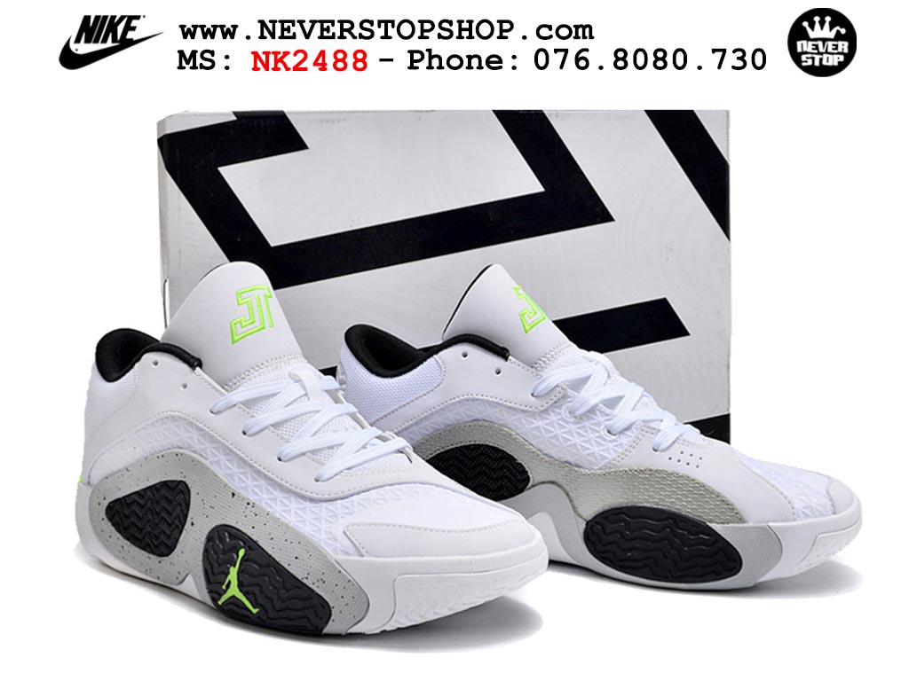 Giày bóng rổ nam Nike Jordan Tatum 2 JT 2 Trắng Đen hàng đẹp siêu cấp replica 1:1 best quality giá rẻ tại NeverStop Sneaker Shop Hồ Chí Minh