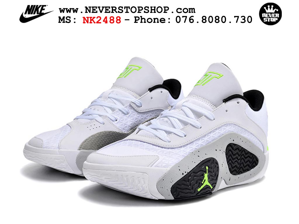 Giày bóng rổ nam Nike Jordan Tatum 2 JT 2 Trắng Đen hàng đẹp siêu cấp replica 1:1 best quality giá rẻ tại NeverStop Sneaker Shop Hồ Chí Minh