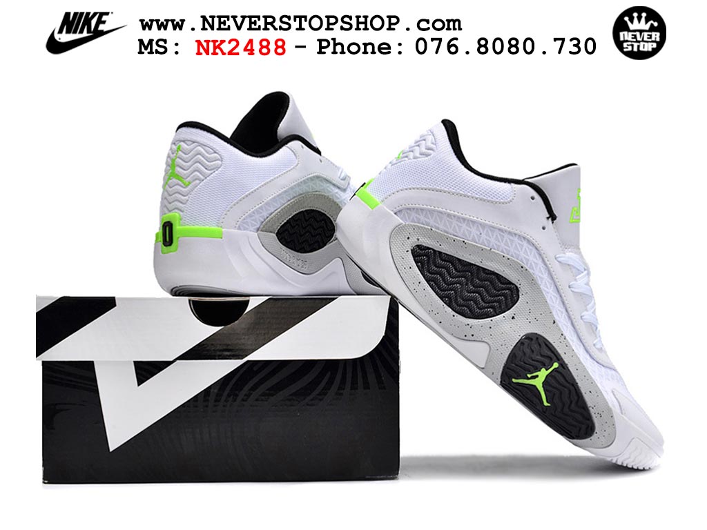 Giày bóng rổ nam Nike Jordan Tatum 2 JT 2 Trắng Đen hàng đẹp siêu cấp replica 1:1 best quality giá rẻ tại NeverStop Sneaker Shop Hồ Chí Minh