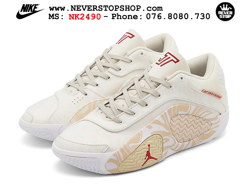 Giày bóng rổ nam Nike Jordan Tatum 2 JT 2 Trắng Đỏ hàng đẹp siêu cấp replica 1:1 best quality giá rẻ tại NeverStop Sneaker Shop Hồ Chí Minh