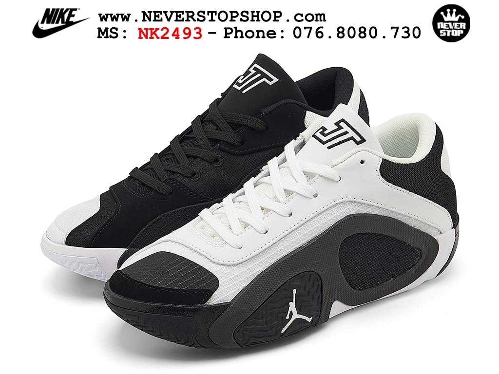 Giày bóng rổ nam Nike Jordan Tatum 2 JT 2 Trắng Đen hàng đẹp siêu cấp replica 1:1 best quality giá rẻ tại NeverStop Sneaker Shop Hồ Chí Minh