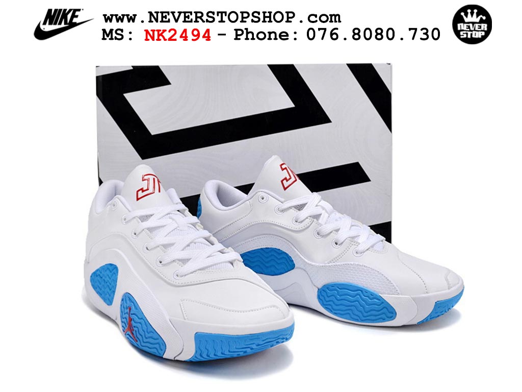 Giày bóng rổ nam Nike Jordan Tatum 2 JT 2 Trắng Xanh Dương hàng đẹp siêu cấp replica 1:1 best quality giá rẻ tại NeverStop Sneaker Shop Hồ Chí Minh