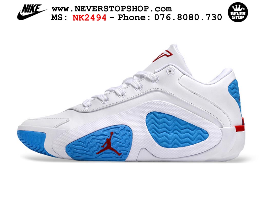 Giày bóng rổ nam Nike Jordan Tatum 2 JT 2 Trắng Xanh Dương hàng đẹp siêu cấp replica 1:1 best quality giá rẻ tại NeverStop Sneaker Shop Hồ Chí Minh