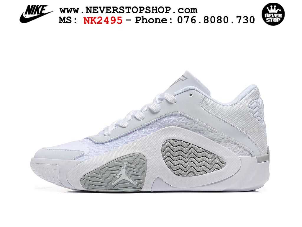 Giày bóng rổ nam Nike Jordan Tatum 2 JT 2 Trắng Xám hàng đẹp siêu cấp replica 1:1 best quality giá rẻ tại NeverStop Sneaker Shop Hồ Chí Minh