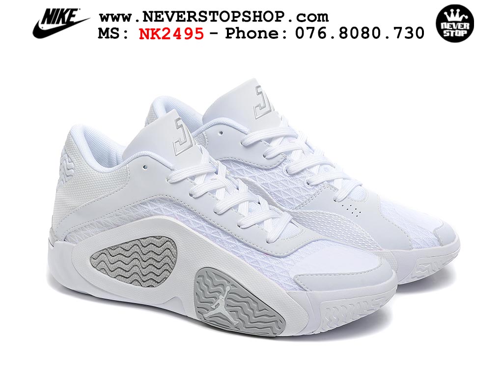 Giày bóng rổ nam Nike Jordan Tatum 2 JT 2 Trắng Xám hàng đẹp siêu cấp replica 1:1 best quality giá rẻ tại NeverStop Sneaker Shop Hồ Chí Minh