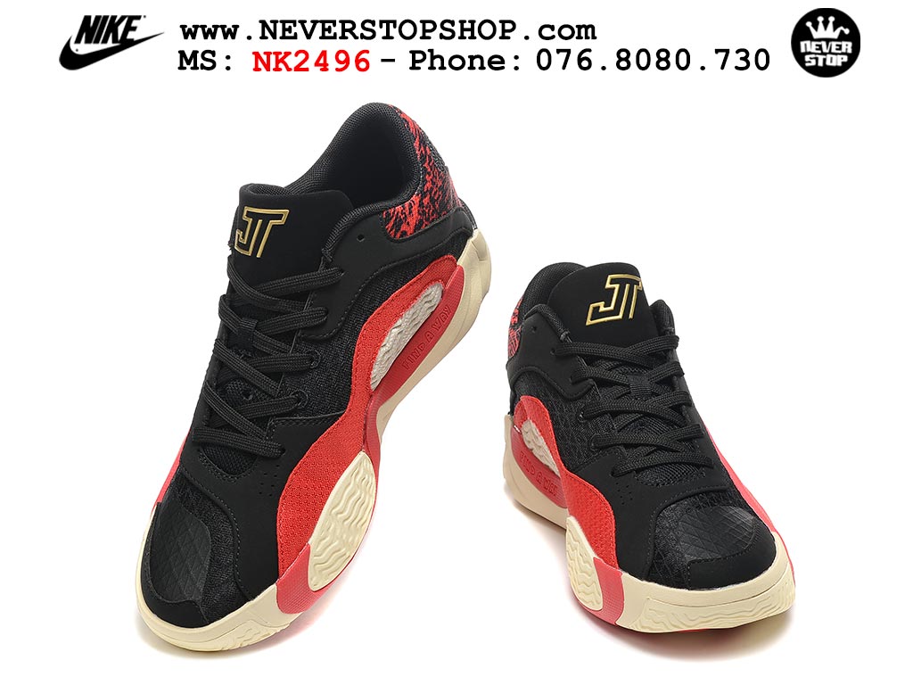 Giày bóng rổ nam Nike Jordan Tatum 2 JT 2 Đen Đỏ hàng đẹp siêu cấp replica 1:1 best quality giá rẻ tại NeverStop Sneaker Shop Hồ Chí Minh