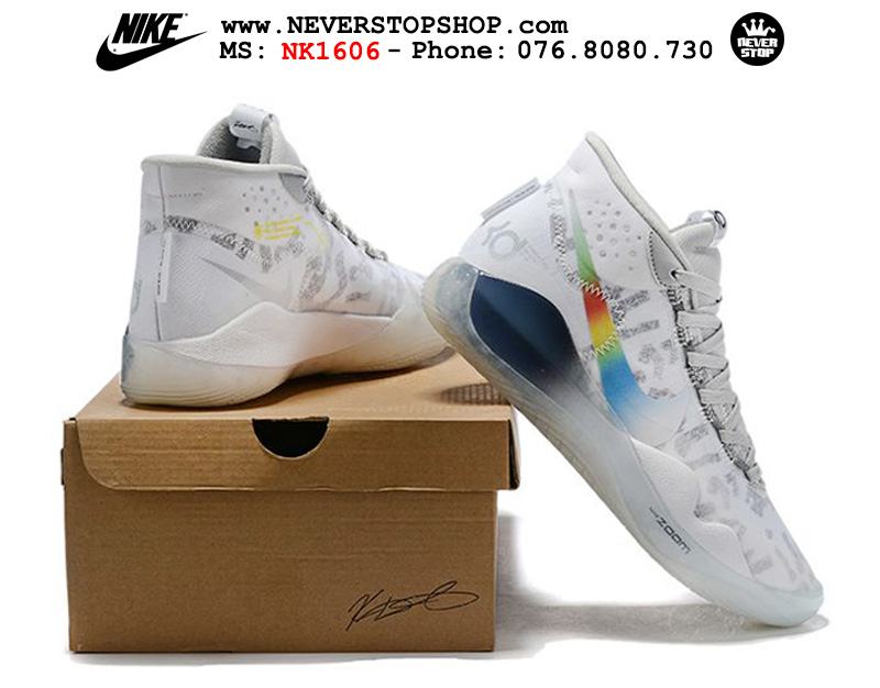 Giày bóng rổ NIKE KD 12 White Multicolor hàng đẹp chuẩn sfake replica giá rẻ tốt nhất HCM