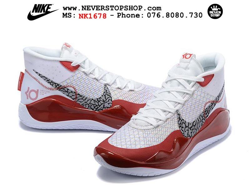 Giày bóng rổ NIKE KD 12 White Red hàng đẹp chuẩn sfake replica giá rẻ tốt nhất HCM