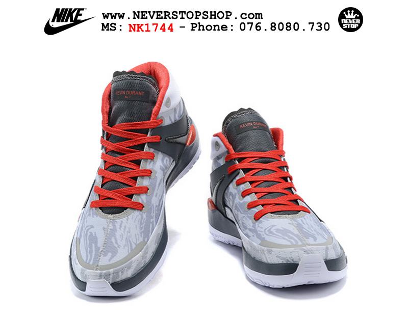 Giày bóng rổ NIKE KD 13 Grey White Red hàng đẹp chuẩn sfake replica giá rẻ tốt nhất HCM