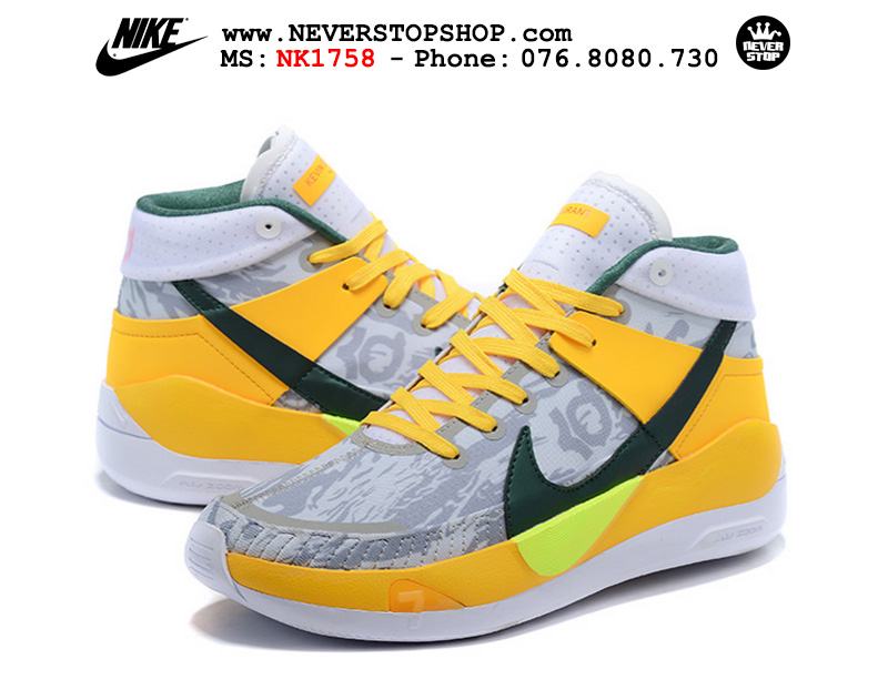 Giày bóng rổ NIKE KD 13 White Yellow hàng đẹp chuẩn sfake replica giá rẻ tốt nhất HCM