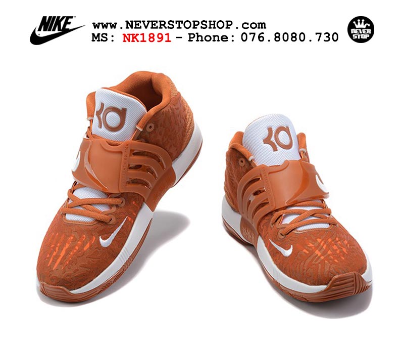 Giày Nike KD 14 Nâu Trắng bóng rổ nam hàng đẹp sfake replica 1:1 giá rẻ tại NeverStop Sneaker Shop Quận 3 HCM