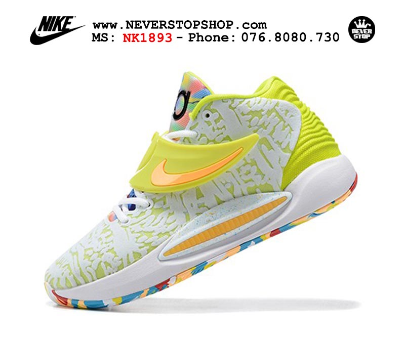 Giày Nike KD 14 Xanh Lá Trắng bóng rổ nam hàng đẹp sfake replica 1:1 giá rẻ tại NeverStop Sneaker Shop Quận 3 HCM