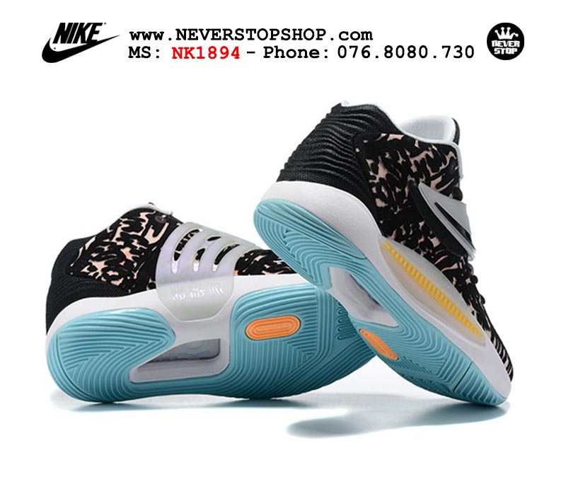 Giày Nike KD 14 Đen Trắng Xanh bóng rổ nam hàng đẹp sfake replica 1:1 giá rẻ tại NeverStop Sneaker Shop Quận 3 HCM