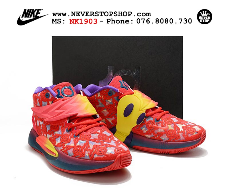 Giày Nike KD 14 Đỏ Vàng bóng rổ nam hàng đẹp sfake replica 1:1 giá rẻ tại NeverStop Sneaker Shop Quận 3 HCM