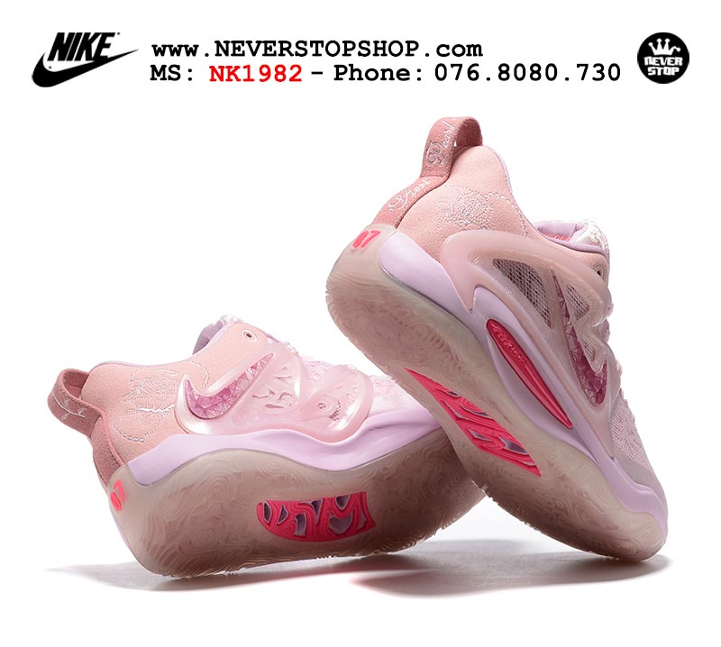 Giày bóng rổ nam Nike KD 15 Hồng Full bản đẹp chuẩn replica 1:1 authentic giá rẻ tại NeverStop Sneaker Shop Quận 3 HCM