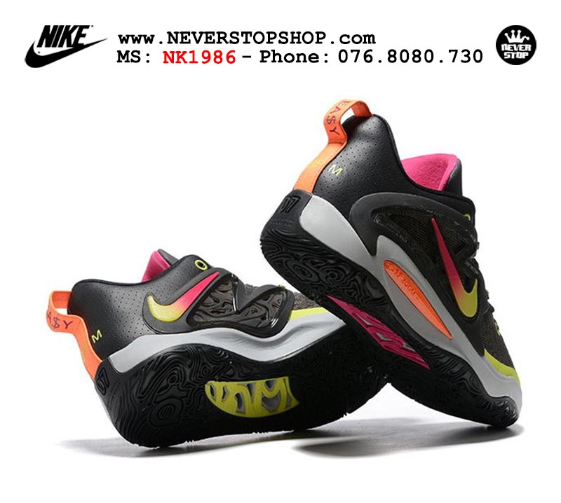 Giày bóng rổ nam Nike KD 15 Đen Vàng Cam bản đẹp chuẩn replica 1:1 authentic giá rẻ tại NeverStop Sneaker Shop Quận 3 HCM