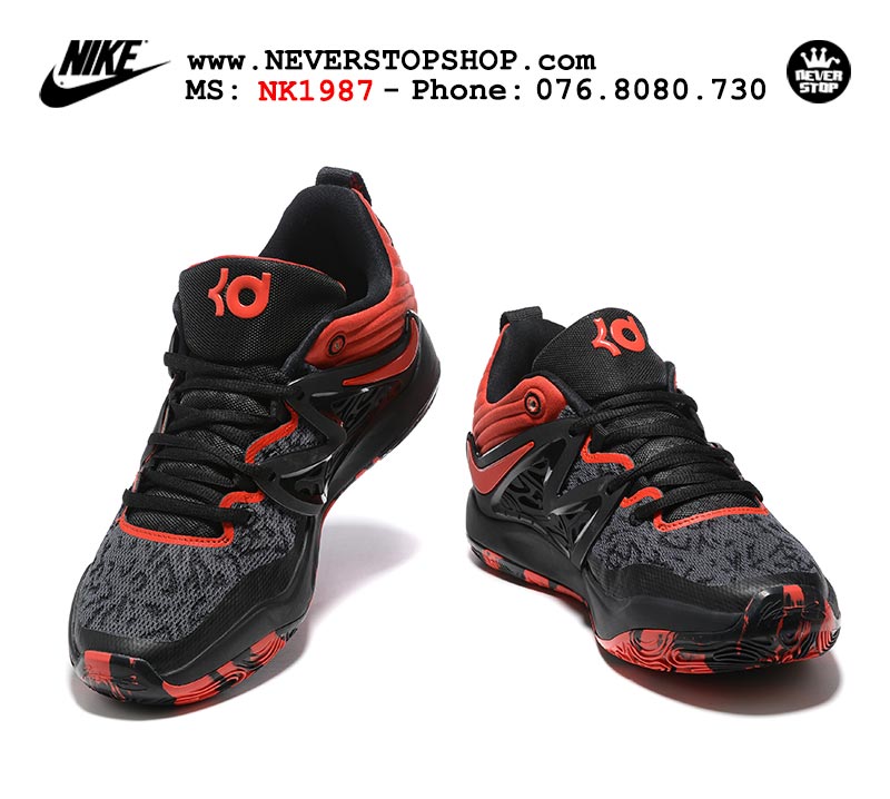 Giày bóng rổ nam Nike KD 15 Đen Đỏ bản đẹp chuẩn replica 1:1 authentic giá rẻ tại NeverStop Sneaker Shop Quận 3 HCM