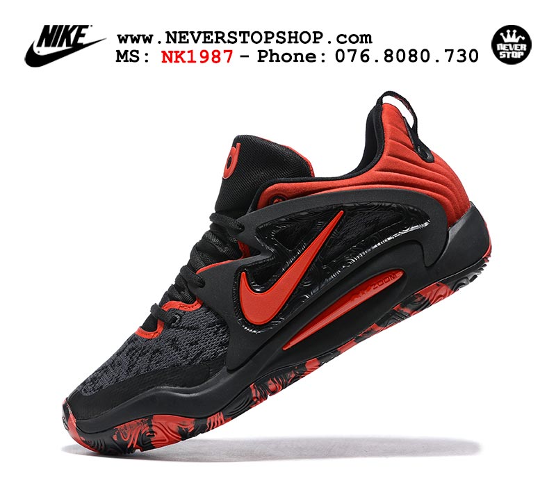 Giày bóng rổ nam Nike KD 15 Đen Đỏ bản đẹp chuẩn replica 1:1 authentic giá rẻ tại NeverStop Sneaker Shop Quận 3 HCM