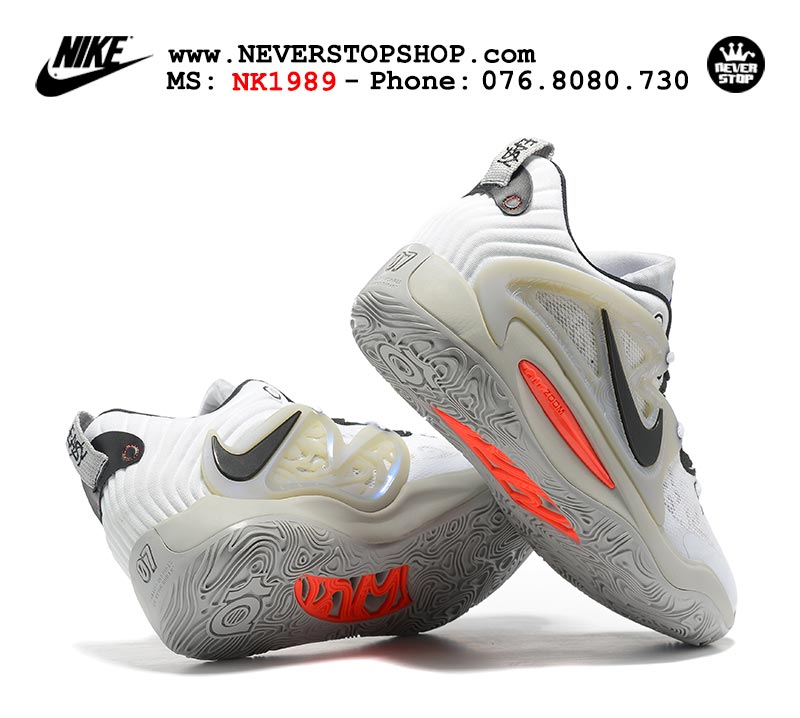 Giày bóng rổ nam Nike KD 15 Trắng Đen bản đẹp chuẩn replica 1:1 authentic giá rẻ tại NeverStop Sneaker Shop Quận 3 HCM