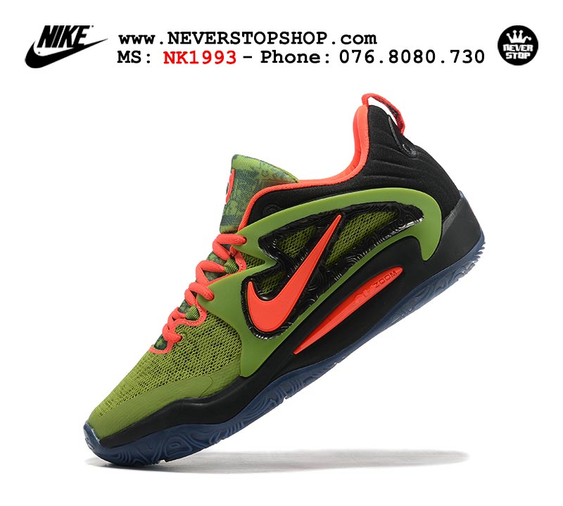 Giày bóng rổ nam Nike KD 15 Xanh Cam bản đẹp chuẩn replica 1:1 authentic giá rẻ tại NeverStop Sneaker Shop Quận 3 HCM