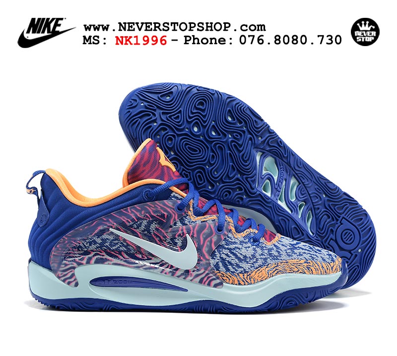 Giày bóng rổ nam Nike KD 15 Xanh Dương bản đẹp chuẩn replica 1:1 authentic giá rẻ tại NeverStop Sneaker Shop Quận 3 HCM