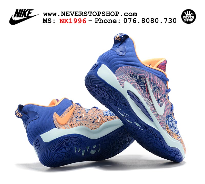 Giày bóng rổ nam Nike KD 15 Xanh Dương bản đẹp chuẩn replica 1:1 authentic giá rẻ tại NeverStop Sneaker Shop Quận 3 HCM